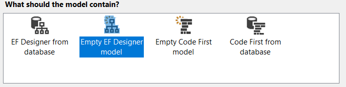 Empty Entity Framework Designer Model - Using The Entity Framework