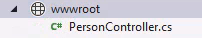 PersonController in the wwwroot directory